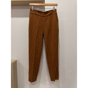 Sezane Cognac Brown Tailored Trousers